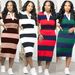 BN368 Women's Fashion Collared Color Block Slim Fit Dress European American Style Spring Summer New Arrival Slit Dress_ecoleips.com