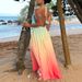 Summer Sexy Boho Dress Women Backless Neck Lace Gradient Loose Temperament Fashion Dress Elegant Casual Loose Beach Party Dress_ecoleips.com