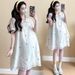 Real Shot In Stock Korean Version Loose Sweet Embroidered Age-Reducing Doll Collar Maternity Dress_ecoleips.com