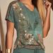Verve 2025 Summer Women's Casual Fashion Printed Comfortable V-neck Top + Shorts Two-piece Set_ecoleips.com
