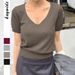 DiYun European And American Casual Style Knitted Short-Sleeve T-Shirt Women's Sweater 2025 Autumn/Winter_ecoleips.com