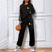 Women's Letter Print Thickened Jogger Set Casual Two-Piece Outfit Print Fashion Trends Spring And Autumn_ecoleips.com