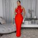 Elegant Halter Neck Maxi Dress With Bold Floral Accents - Sexy Evening Gown For Parties & Special Occasions (Black/Red, S-XXL)_ecoleips.com