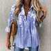Women's Clothing Women's Floral Print Long Sleeve Shirt Plus Size Style Long Sleeve For Formal & Casual For Women_ecoleips.com