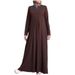 2025 Spring And Autumn Invisible Zipper Pleated Fashion Long Skirt Muslim Robe_ecoleips.com