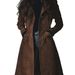 High Quality Coat Lapel Suede Long Trench Coat_ecoleips.com