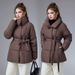 Women's Clothing Winter Coat With Belt – Oversized Stand Collar Jacket (Loose Fit, Mid-Length, 4XL Sizes)_ecoleips.com