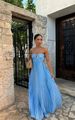 Women's Clothing Solid Color Tube Top Pleated Sleeveless Suspender Dress_ecoleips.com