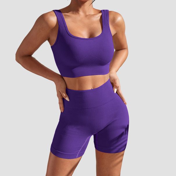 Women's Clothing New Seamless Yoga Sports Top Tight Quick-drying Moisture-absorbing High Waist Hip Lifting Yoga Pants Fitness Suit_ecoleips.com