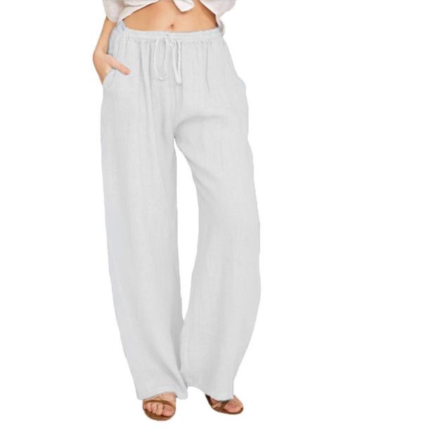 Voya Women's European And American Foreign Trade Casual Cotton Linen Women's Loose Yoga Casual Pants_ecoleips.com