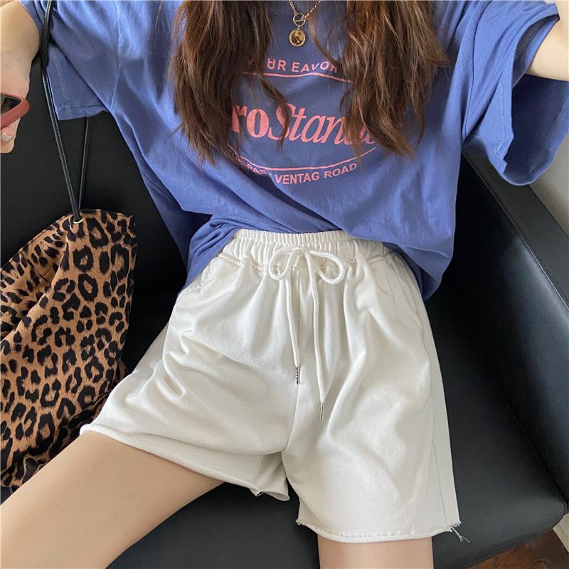 Hong Kong Style High Waisted Five Point Pants for Women Summer plus Size Loose Casual Wide Leg Slimming Straight Leg_ecoleips.com
