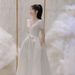 2025 New French Simple V Neck White Satin Light Wedding Dress_ecoleips.com