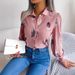 Instagram-style Real Shot Of 2026 Spring/summer European And American Style Feather Lantern Sleeve Collared Shirt._ecoleips.com