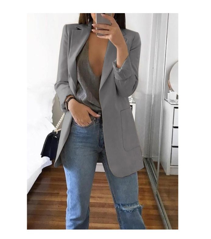 Women's Oversized Blazer Jacket – Long Sleeve Notched Lapel Open Front Coat, Trendy Workwear & Streetwear (18 Colors, S-5XL)_ecoleips.com