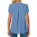 2025 Bestseller Women's Fashion Chiffon Blouse V-neck Ruffle Short Sleeve Waist-Cinching Top In Stock_ecoleips.com