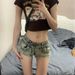 Women's Clothing Large Size Fat Mm Summer New Hot Girl Orange Low Waist Denim Shorts Female Slim Hip Wide Leg Hot Pants Female_ecoleips.com