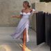One Shoulder Floral 2025 Summer New Sexy Slit Slim Fit Temperament Long Dress_ecoleips.com