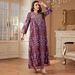 Women's Long Dress Embroidered Rope Cross Border Robe Muslim Fashion Ladies' Clothing_ecoleips.com