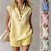 Women's Casual Sleeveless Short Suit Style_ecoleips.com