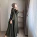 2025 Fashion Women's Long Sleeve Solid Color Sun Autumn Elegant Party Casual Muslim Dress Gown Robe_ecoleips.com