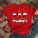 Large Size Merry Christmas Tree Santa Claus Retro Women's Fashion White Loose Short-sleeve T-shirt_ecoleips.com