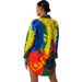 Women's Clothing Long Sleeved Printed Shirt Mid-Length Loose Bohemian Casual Style Irregular Hem Thin Dress For Summer_ecoleips.com