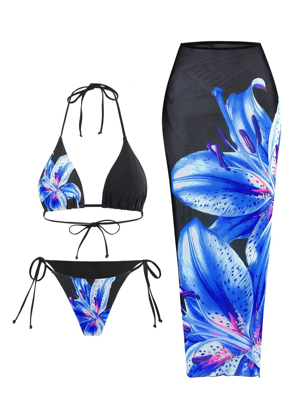 Women’s Clothing New sexy printed three piece swimsuit charm lily fixed version printed model_ecoleips.com