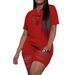 Plus Size Women's Summer Set Sexy Cutout T-Shirt And Shorts Simple Design Bestseller_ecoleips.com