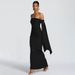 Women's Trendy Bodycon Maxi Dress Wrap-Around Ribbon Waist Corset Top 3 Colors S to L_ecoleips.com