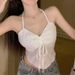 Women's Clothing Pure Desire Sexy Lace Halter Neck Tie Rope Sling Bow Design Hot Girl With Chest Pad Tube Top Beautiful Back Top Female_ecoleips.com