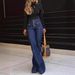 Women’s Clothing spring and summer new patchwork jeans women's slim fit stretch flared pants_ecoleips.com