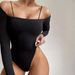 Women's Sexy One-Shoulder Long Sleeve Bodysuit Solid Color Base Layer European American Style Spring Cross Border New Clothing_ecoleips.com