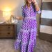 Women's Clothing Spring And Summer Geometric Print Round Neck Long Skirt Dress_ecoleips.com