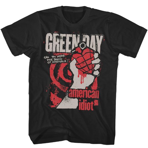 Green Day American Idiot Hysteria T Shirt Mens Rock Music Classic Band Tee Short-sleeved Women Fashion Street Top_ecoleips.com