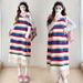 Autumn New Korean Style Striped Tassel Vest Base Sweater 2-Piece Set Maternity Dress_ecoleips.com