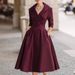 Temperament Formal Waist Dress Skinny Elegant Long-sleeved Long Dress_ecoleips.com