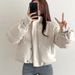 girl Korean Chic Autumn Winter Youthful Retro Elegant Loose Versatile Thickened Short PU Leather Jacket Cotton Padded Coat_ecoleips.com