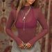 2026 European And American Hot-Selling Long-Sleeve Women's Sheer See-Through Top Slim Fit Half-High Collar Mesh Base_ecoleips.com