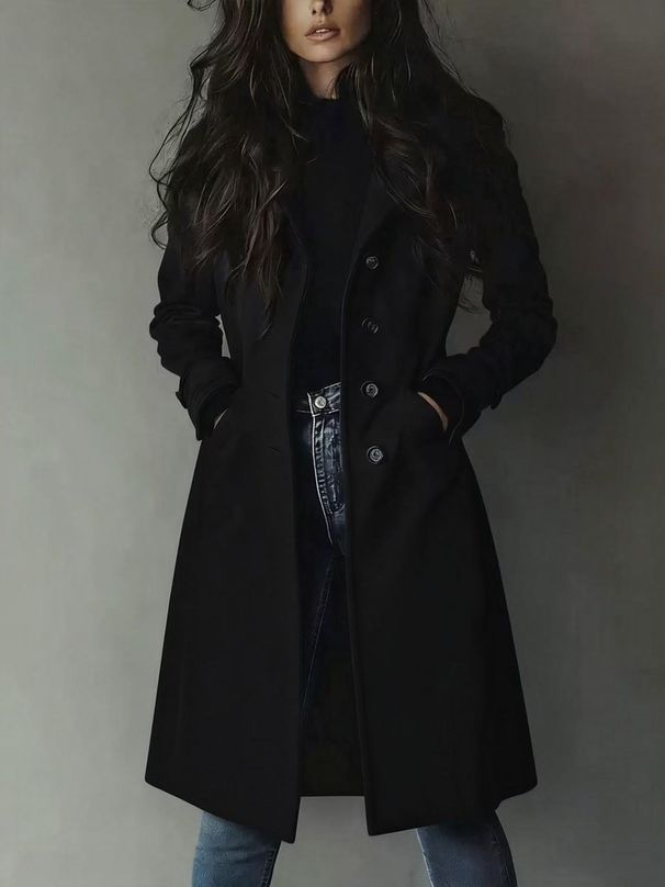 High Quality Coat Lapel Suede Long Trench Coat_ecoleips.com