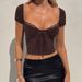 Aria Basics Aria Basics Diyun Cross-Border European And American Y2K Sexy Hot Girl Style Short Sleeve T-Shirt For Women 2025 Summer Slimming Top_ecoleips.com