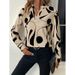Aria Basics Aria Basics In-stock European And American Cross-border Foreign Trade Women's Printed Notched Collar Casual Long-sleeve_ecoleips.com