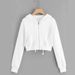 Women's Clothing Cardigan sweatshirt women autumn and winter version short hooded T shirt women's jacket women's tops women_ecoleips.com