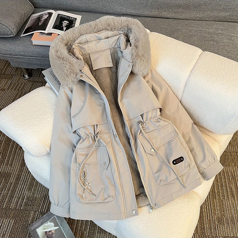 girl Girl 2025 New Parka With Fleece Lining, Thickened Cotton Jacket, Fashionable And Stylish Women's Winter Coat_ecoleips.com