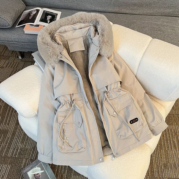 girl Girl 2025 New Parka With Fleece Lining, Thickened Cotton Jacket, Fashionable And Stylish Women's Winter Coat_ecoleips.com