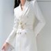 Women's Mid-Length Suit Jacket Double Breasted Long Outerwear For Spring And Autumn_ecoleips.com