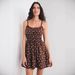 Women Summer Spaghetti Strap Floral Print Mini Dress Slimming Casual Beach Vacation Sundress_ecoleips.com