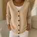 Women's Plaid Long Sleeve Cardigan Sweater – Oversized Casual Knit Pullover For Fall & Winter_ecoleips.com