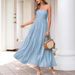 Women's Bohemian Halter Smocked Ruffled Maxi Dress – Casual Beach Resort Gown For Summer 2026_ecoleips.com
