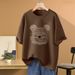 Women's Clothing Oversize Short Sleeved T Shirt For Women In Summer Large Size Cartoon Bear Half Sleeved Top_ecoleips.com