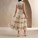 2025 Cross-Border European And American Foreign Trade Women's Bohemian Style Hollow Embroidered Waist-Cinching A-Line_ecoleips.com